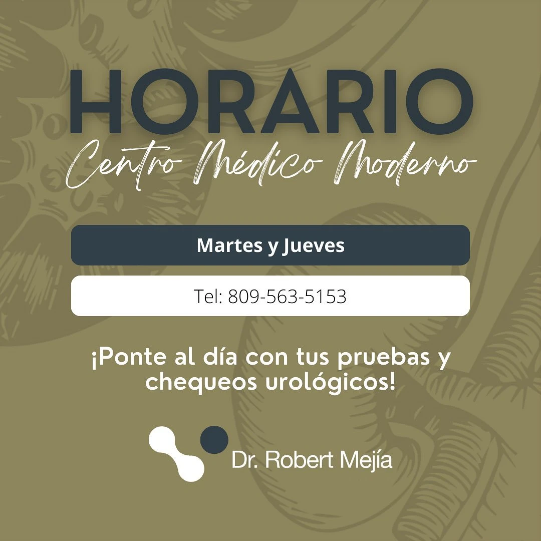 Horario - Centro Médico Moderno | Dr. Robert Mejía, Cirujano Urólogo, Santo Domingo, 105