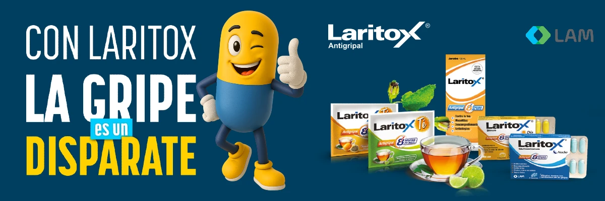 Con Laritox la gripe es un disparate | Laritox Antigripal de Laboratorios LAM, República Dominicana, Medii